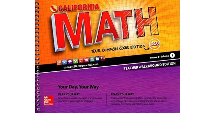 California math course 3 volume 1