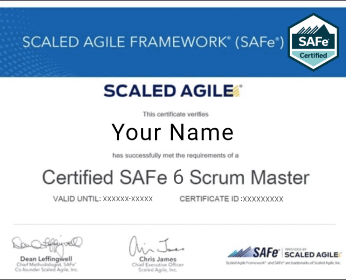 Safe scrum master exam questions